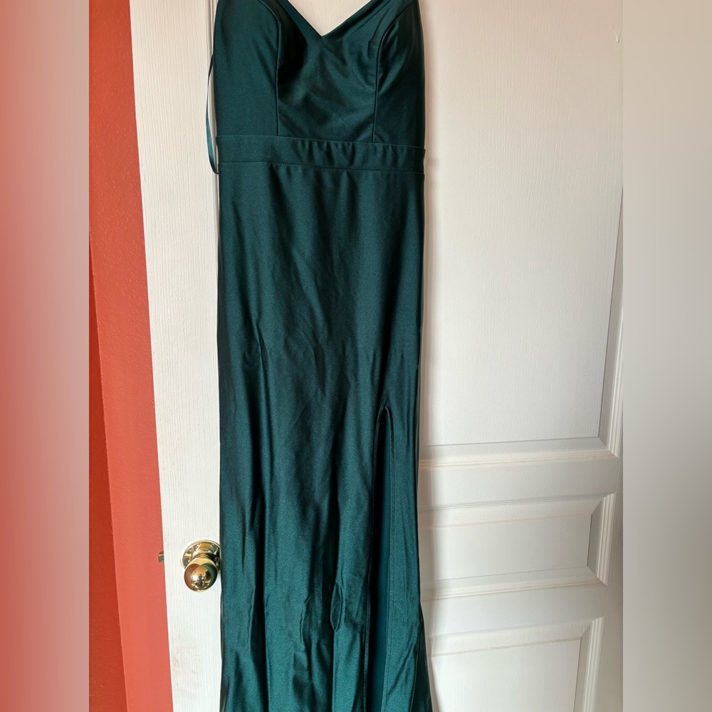NWT Emerald Green Satin Dress